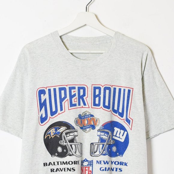 Tops - Vintage Superbowl 2008 Baltimore Ravens New York Giants Shirt 90s Full Size